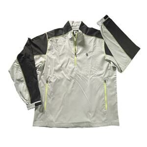 NEW Footjoy FJ Maple Golf 1/4 Zip Performance Jacket Logo Gray Medium Men